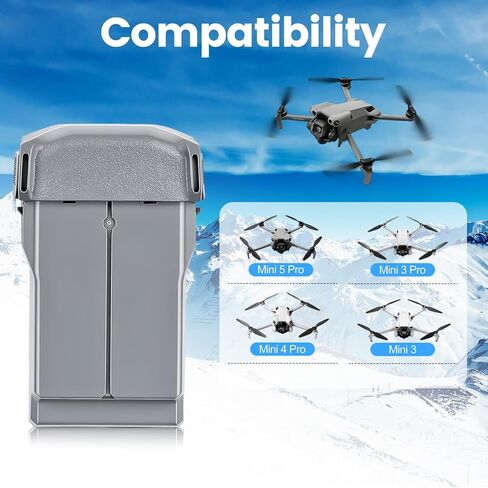 COOLSHOW Intelligent Flight Mini 5 Pro/4 Pro/Mini3 Series Battery 1 Pack 5000mAh Offer 52 Mins of Max Flight Time Compatible with DJI Mini 5 Pro/Mini 4/3/3 pro Plus in Saudi Arabia