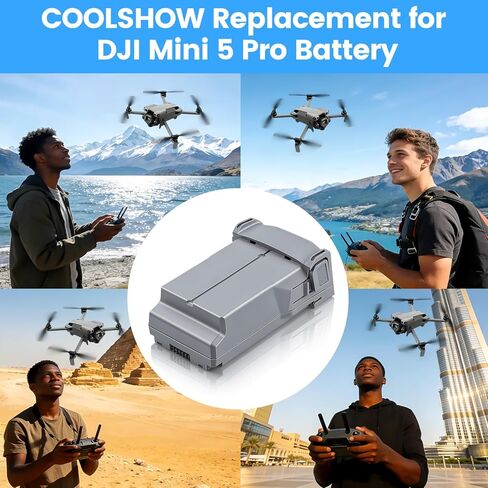 COOLSHOW Intelligent Flight Mini 5 Pro/4 Pro/Mini3 Series Battery 1 Pack 5000mAh Offer 52 Mins of Max Flight Time Compatible with DJI Mini 5 Pro/Mini 4/3/3 pro Plus in Saudi Arabia
