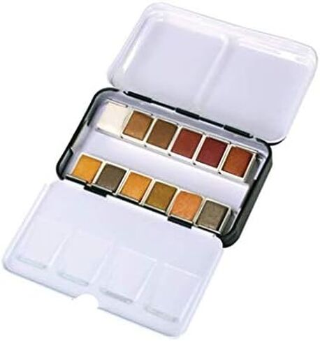 MUNGYO Professional Watercolor Set, Tin Case, 12 Colors, Metallic Colors in Kuwait