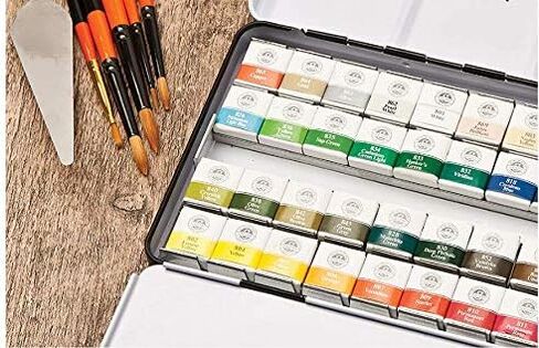 MUNGYO Professional Watercolor Set, Tin Case, 12 Colors, Metallic Colors in Kuwait