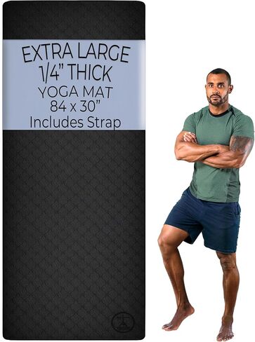 Tatago Extra Large Yoga Mat Thick Extra Wide and Long. Premium 7 Foot XL Yoga Mat for Men & Women That Also Makes a Great Stretching Mat- Wonderful Big Yoga Mat or Workout Mat for Men & Women! (84 x 30 x 1/4") in Saudi Arabia