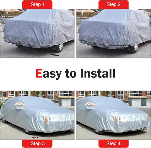 6 PCS Car Cover Gust Straps and Locking Clips, Bungee Wind Protector Strap, Heavy-Duty Break Resistant Rubber Cord, Secure Tie Down for Most Cars Sedans SUVs Trucks Vans (Black) in Saudi Arabia