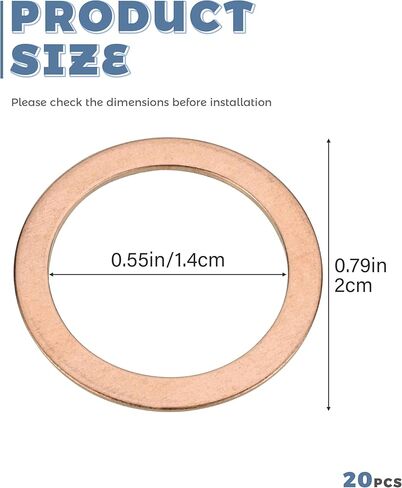 Oil Drain Plug Gasket,Car Accessories 14mm Crush Washer Oil Drain Plug,Copper Oil Crush Washer,Automotive Replacement Oil Sealing Gaskets,Replace #007603-014106 007603014106 (10pcs) in Saudi Arabia