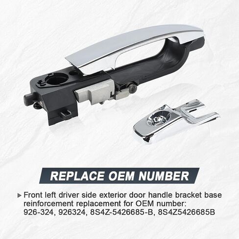 Front Left Driver Side Exterior Door Handle with Bracket Compatible with Ford Focus 2008 2009 2010 2011 Replacement for 8S4Z-5422404-AA (Chrome) in Saudi Arabia