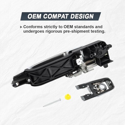Front Left Driver Side Exterior Door Handle with Bracket Compatible with Ford Focus 2008 2009 2010 2011 Replacement for 8S4Z-5422404-AA (Chrome) in Saudi Arabia