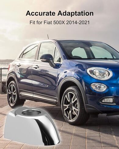 Exterior Door Handle Cap Front Fit for Fiat 500X 2014-2021, Replace 6AQ85SZ0AA 735627135, Left Driver Side, Silver in Kuwait