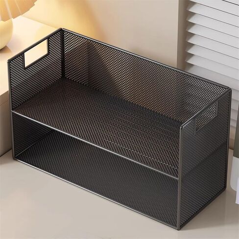 Bookcase Desk Organizer Rack Double Layer Iron Bookshelf for Home Dormitory Modern in Saudi Arabia