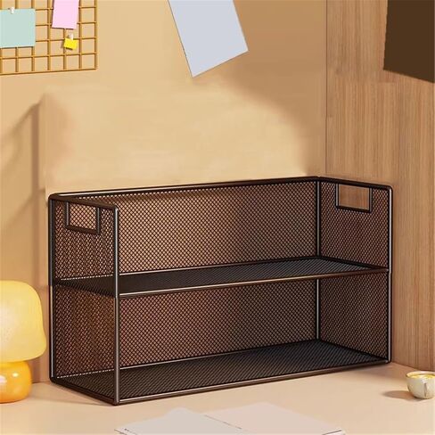 Bookcase Desk Organizer Rack Double Layer Iron Bookshelf for Home Dormitory Modern in Saudi Arabia