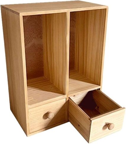 Bookcase Double Drawers Desktop Bookshelf Office Dormitory Minimalism Wooden Storag Rack Modern in Saudi Arabia