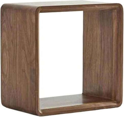 Bookcase Table Top Black Walnut Wood Bookshelf Hollow Square Holder Stand for Kitchen Bedside Office Modern in Saudi Arabia