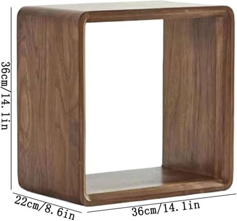 Bookcase Table Top Black Walnut Wood Bookshelf Hollow Square Holder Stand for Kitchen Bedside Office Modern in Saudi Arabia