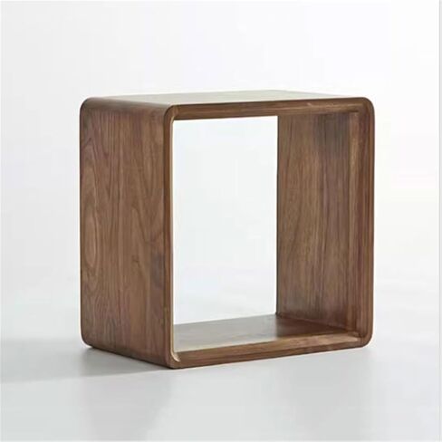 Bookcase Table Top Black Walnut Wood Bookshelf Hollow Square Holder Stand for Kitchen Bedside Office Modern in Saudi Arabia