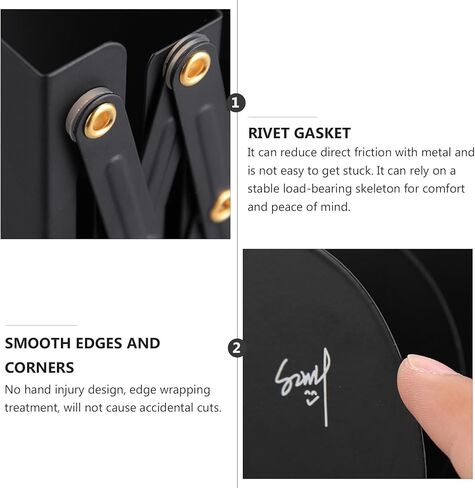 DOITOOL Retractable Folding Bookshelf Book Clip Black Desktop Organizer Adjustable Book Rack for Student Desk Office Storage in Kuwait