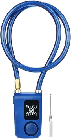 Sonew Smart Keyless Alarm Lock with 110db Alarm IP44 Anti-Theft Chain Lock for Motorcycle/Gate/Gates/Blue in Kuwait