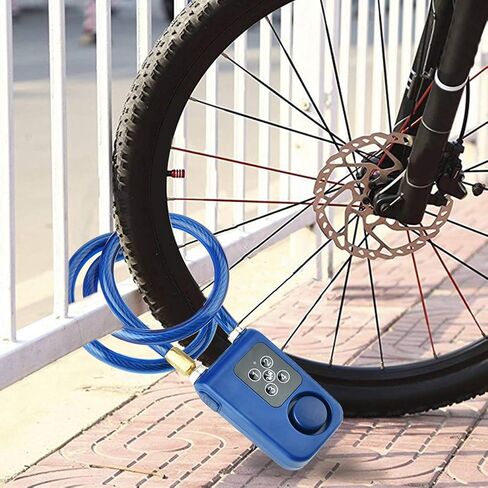Sonew Smart Keyless Alarm Lock with 110db Alarm IP44 Anti-Theft Chain Lock for Motorcycle/Gate/Gates/Blue in Kuwait