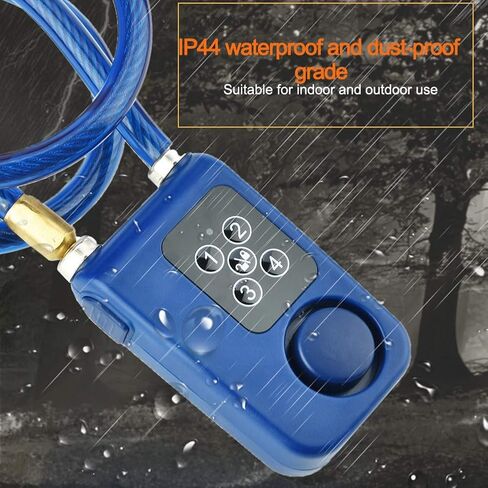 Sonew Smart Keyless Alarm Lock with 110db Alarm IP44 Anti-Theft Chain Lock for Motorcycle/Gate/Gates/Blue in Kuwait