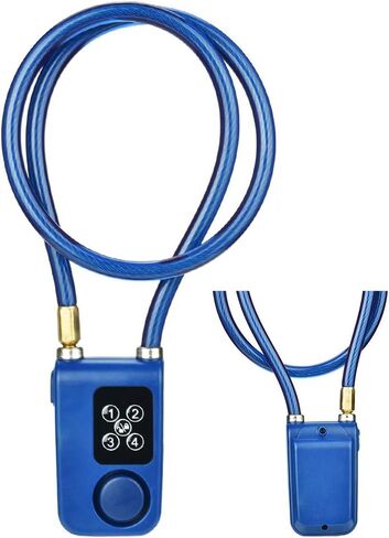 Sonew Smart Keyless Alarm Lock with 110db Alarm IP44 Anti-Theft Chain Lock for Motorcycle/Gate/Gates/Blue in Kuwait