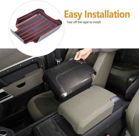 Car Armrest Seat Box Cover Compatible with Land Rover Defender 90 110 130 2020-2026 Protector Center Console Lid Protector Cover Armrest Box Cover in Kuwait