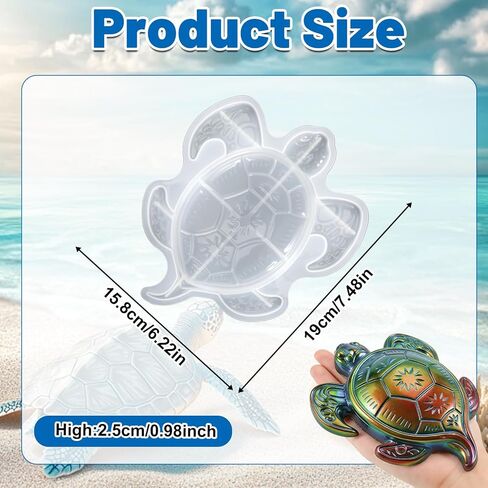 Mabor Sea Turtle Silicone Mold, 3D Large Animal Epoxy Casting Molds for DIY Craft, Cute Sea Turtle Resin Mold for Tabletop Home Garden Landscape Decor Supplies in Kuwait