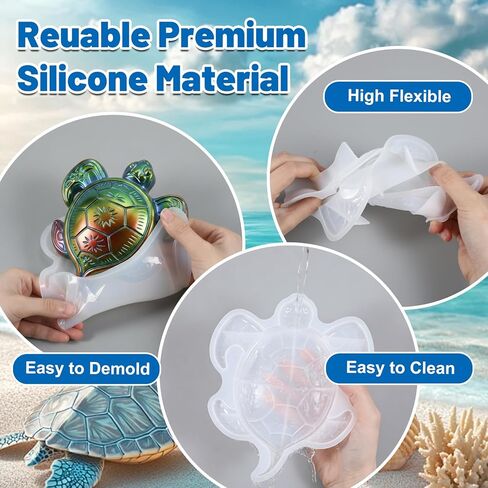 Mabor Sea Turtle Silicone Mold, 3D Large Animal Epoxy Casting Molds for DIY Craft, Cute Sea Turtle Resin Mold for Tabletop Home Garden Landscape Decor Supplies in Kuwait