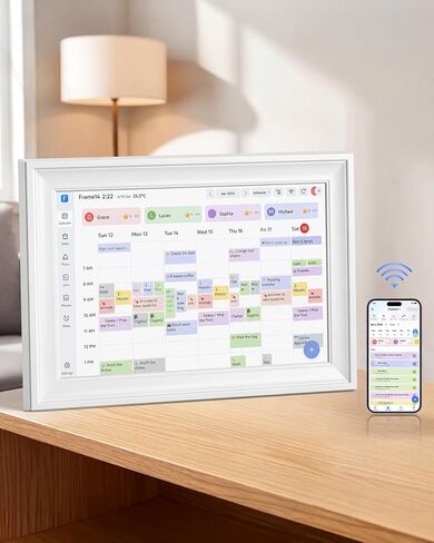 15.6in Digital Calendar for Family, Smart Touchscreen Wall Planner with Chore Chart,Meal Planner&Digital Photo Frame, No Subscription,Syncs with Google Calendar iCloud Outlook,Wall and Desk Mountable in Kuwait