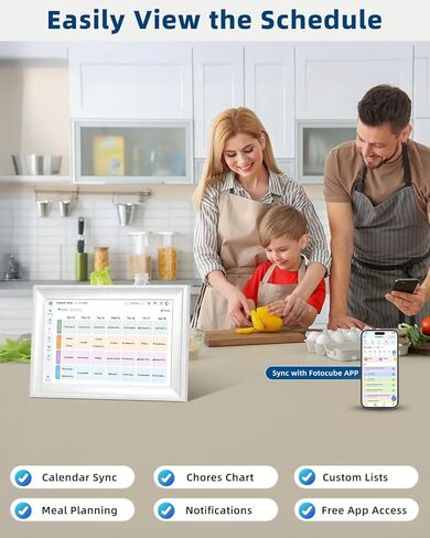15.6in Digital Calendar for Family, Smart Touchscreen Wall Planner with Chore Chart,Meal Planner&Digital Photo Frame, No Subscription,Syncs with Google Calendar iCloud Outlook,Wall and Desk Mountable in Kuwait