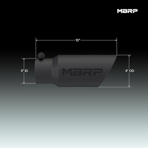 MBRP T5156BLK Black Dual Wall Angled Tip, 4" O.D., 3" Inlet, 10" Length in Saudi Arabia