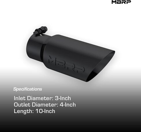 MBRP T5156BLK Black Dual Wall Angled Tip, 4" O.D., 3" Inlet, 10" Length in Saudi Arabia