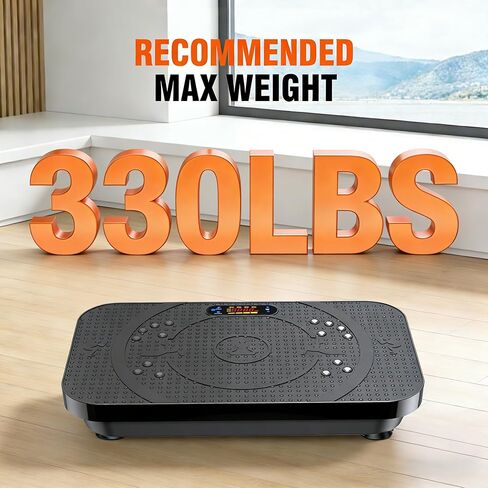 Vibration Plate Exercise Machine, PBYRD Portable Full Body Vibration Platform for Lymphatic Drainage, 9 Preset Auto Mode, Fitness Board for Weight Loss Shaping, with Resistance Bands, 99 Levels in Saudi Arabia