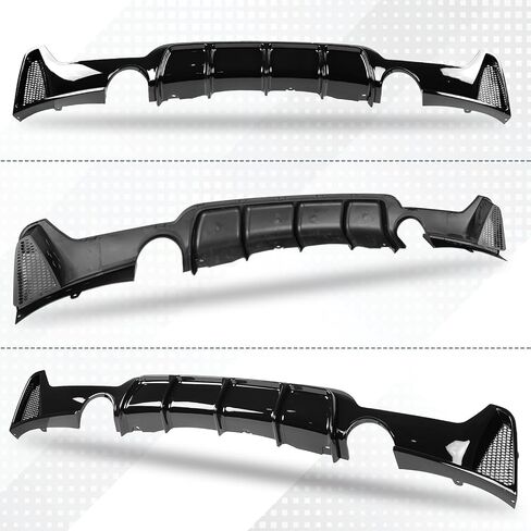Rear Diffuser Compatible with 2014-2020 BMW 4 Series F32 F33 F36 M-Performance Style, Gloss Black Rear Bumper Lower Lip Splitter Double Exhaust One Outlet in Saudi Arabia