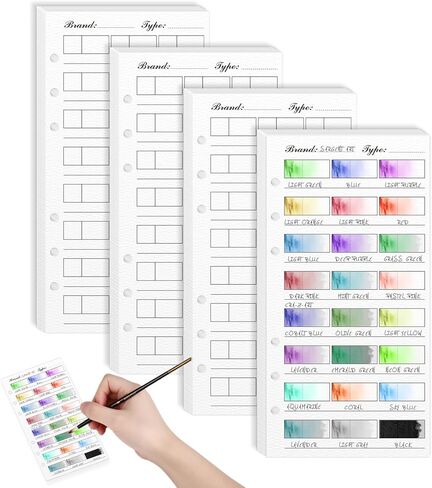 40 Sheets Watercolor Swatch Cards Color Swatch Binder Inner Color Chart Template Cards Spiral-Bound 3.5 X 7 Inch Fits A6 Circular Aperture Color Matching for Gouache Oil Pastels in Saudi Arabia