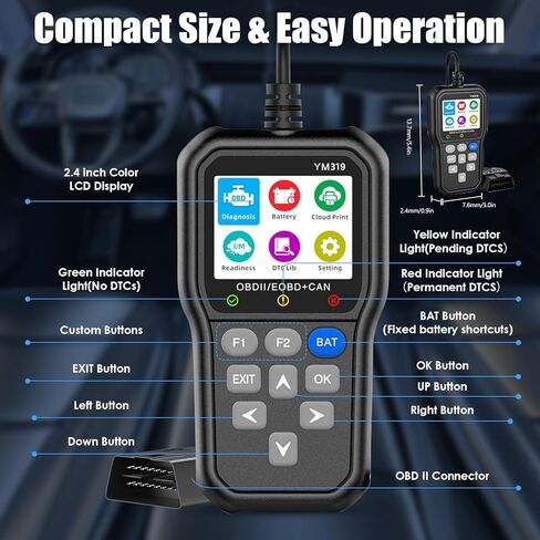 Car OBD2 Sanner Diagnostic Tool, Car Engine Fault Code Reader CAN Diagnostic Scan Tool, Read and Clear Error Codes for 1996 or Newer OBD2 Protocol Vehicle in Saudi Arabia