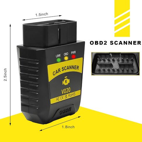 Bluetooth OBD2 Scanner, Wireless Auto Diagnostic Scan Tool Code Reader, OBDII Scanner with Exclusive App to Clear/Reset Vehicle Engine Error Code Fits Most Vehicles in Saudi Arabia