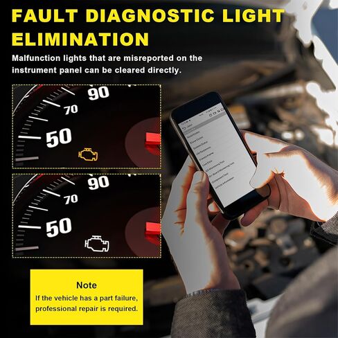 Bluetooth OBD2 Scanner, Wireless Auto Diagnostic Scan Tool Code Reader, OBDII Scanner with Exclusive App to Clear/Reset Vehicle Engine Error Code Fits Most Vehicles in Saudi Arabia