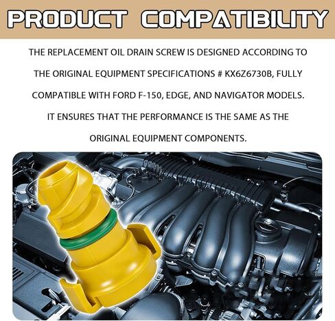 3 PCS Oil Drain Plug for Ford F150 Mustang Bronco Edge Lincoln Explorer, Plastic Engine Oil Pan Drain Screw with Rubber Ring, Replacement OEM #KX6Z-6730-B ML3Z-6730-A ML3Z-6730-B (Yellow) in Saudi Arabia