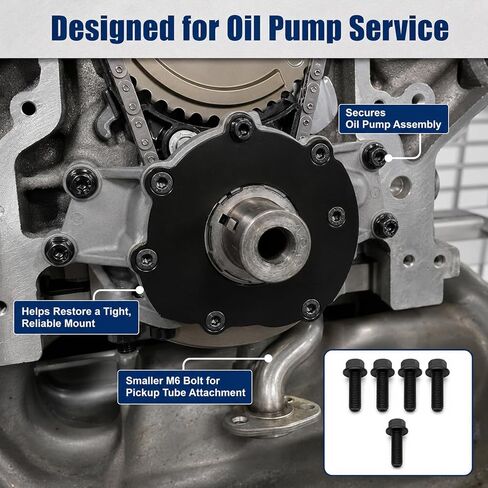 Oil Pump & Pickup Tube Bolt Kit Compatible with GM LS Series Engines 1997-2014, Fits LS1 LS2 LS3 LS6 LQ4 LM7 4.8L 5.3L 5.7L 6.0L 6.2L, Includes 4 M8-25mm Bolts and 1 M6-20mm Bolt in Saudi Arabia