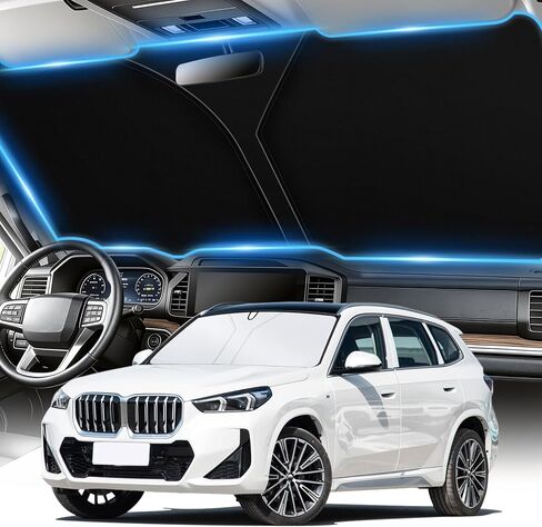 SINGARO Universal Car Windshield Sun Shade, Foldable Reflective Sun Shade for Car Windshield, Car Window Shades, Car Sun Shade Windshield with Overlapping Design, Car Interior Accessories in Saudi Arabia