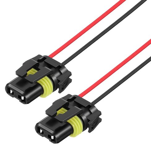 2PCS Headlight Wiring Harness 9005 9006 HB3 HB4 Headlight Connector Female Adapter Wiring Harness Sockets Wire, Nylon Pigtail Wire Connector for Headlights Fog Light, Car Accessories in Kuwait