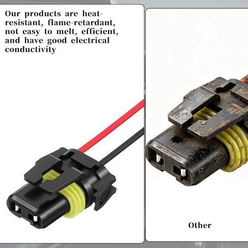 2PCS Headlight Wiring Harness 9005 9006 HB3 HB4 Headlight Connector Female Adapter Wiring Harness Sockets Wire, Nylon Pigtail Wire Connector for Headlights Fog Light, Car Accessories in Kuwait