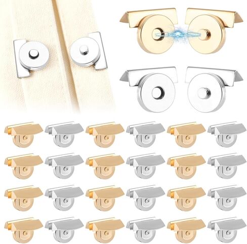 24 Pair Seamless Magnetic Snaps for Purses and Totes,Magnetic Closures for Purses,Tool Free Clip Closures for Bags Wallets(Silver+Gold) in Saudi Arabia