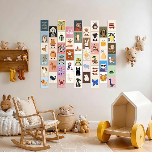 Aroutde 50Pcs Playroom Decor Funny Cartoon Animal Posters Toddler Boy Wall Decor Inspirational Quotes Prints Colorful Printing for Kids Playroom Bedroom Decoration 4x6 Inch in Saudi Arabia