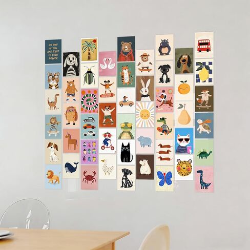 Aroutde 50Pcs Playroom Decor Funny Cartoon Animal Posters Toddler Boy Wall Decor Inspirational Quotes Prints Colorful Printing for Kids Playroom Bedroom Decoration 4x6 Inch in Saudi Arabia