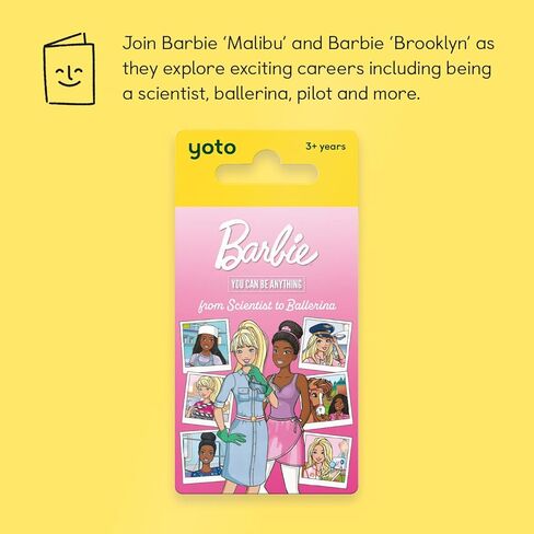 Yoto Barbie You Can Be Anything: from Scientist to Ballerina – Kids Audio Card for Use with Player & Mini All–in–1 Audio Device, Screen–Free Listening, Fun Playtime, Bedtime & Travel Stories, Ages 3+ in Kuwait