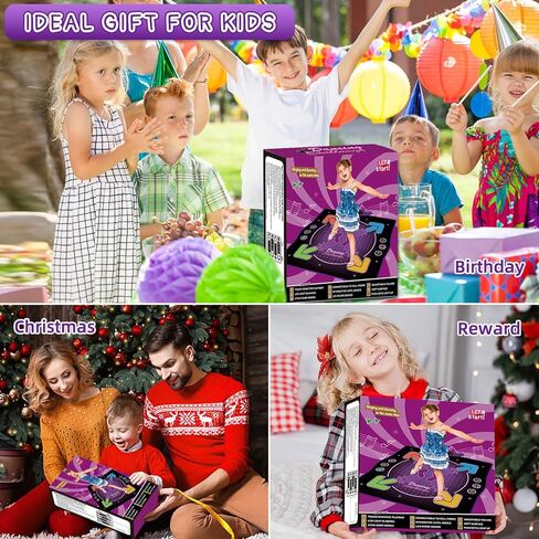 Kids Dance Mat Toy with 2 Gesture-Sensing Wristbands - Wireless Bluetooth Light-Up 6-Key Electronic Dance Pad, 6 Games & Music Modes, Birthday Gift for Girls Boys in Saudi Arabia