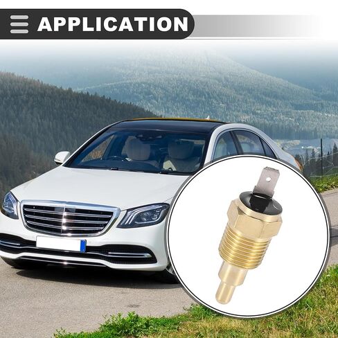 مفتاح مستشعر درجة حرارة مروحة تبريد المحرك العالمي من Motoforti، 3/8 بوصة NPT 160 درجة عند إيقاف 145 درجة، معدن، لون نحاسي، قطعة واحدة in Kuwait