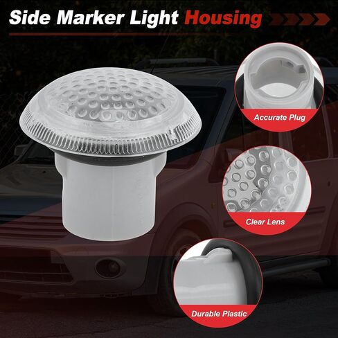 LED Side Marker Light Housing for Ford Transit Connect 2010-2023 Driver Passenger Side Fender Marker Repeater Lights Housing 9T1Z13K376A/9T1Z-13K376-A Turn Signal Flasher Clear Len in Kuwait