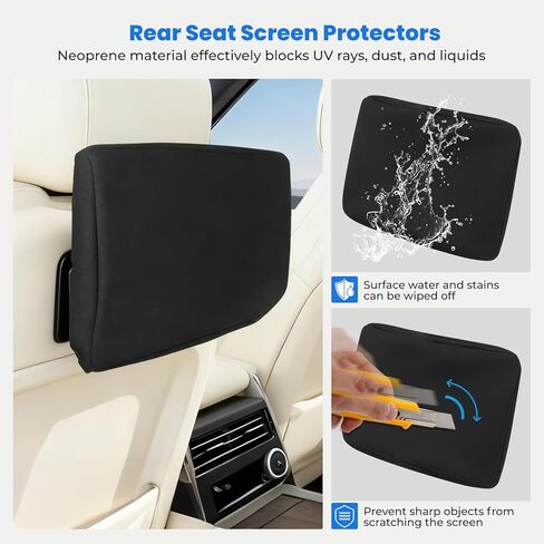 2-Pack Neoprene Screen Protectors Compatible with Chevy Tahoe/Suburban/GMC Yukon 2021-2025, Anti-Scratch Rear Seat Entertainment Screen Cover Protective Padded Cover Fit for Cadillac Escalade in Saudi Arabia
