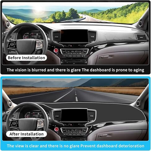 Car Dash Covers for Honda Pilot 2016-2022 & Ridgeline 2017-2026 & Passport 2019-2026, Dashboard Cover Dash Protector Pad Dashboard Mat UV Rays Protector Interior Accessories in Saudi Arabia