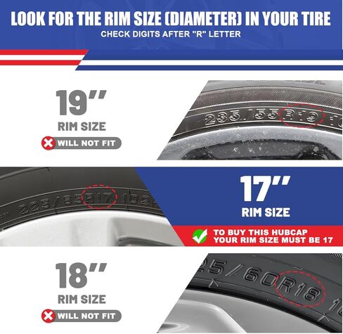 ROXX Wheel Cover Kit for 2019-2025 Toyota RAV4 17", Hubcaps Set of 4 Black Lacquer Wheel Cover with Snap-On Rings, Not fit for RAV4 Hybrid or Prime Model in Kuwait