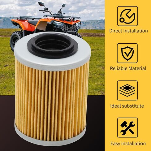 Anxingo 3PCS 420956123 Oil Filter with O Ring Replacement for Can-Am Models, Replacement for SeaDoo Models, Replaces 420956120 in Kuwait